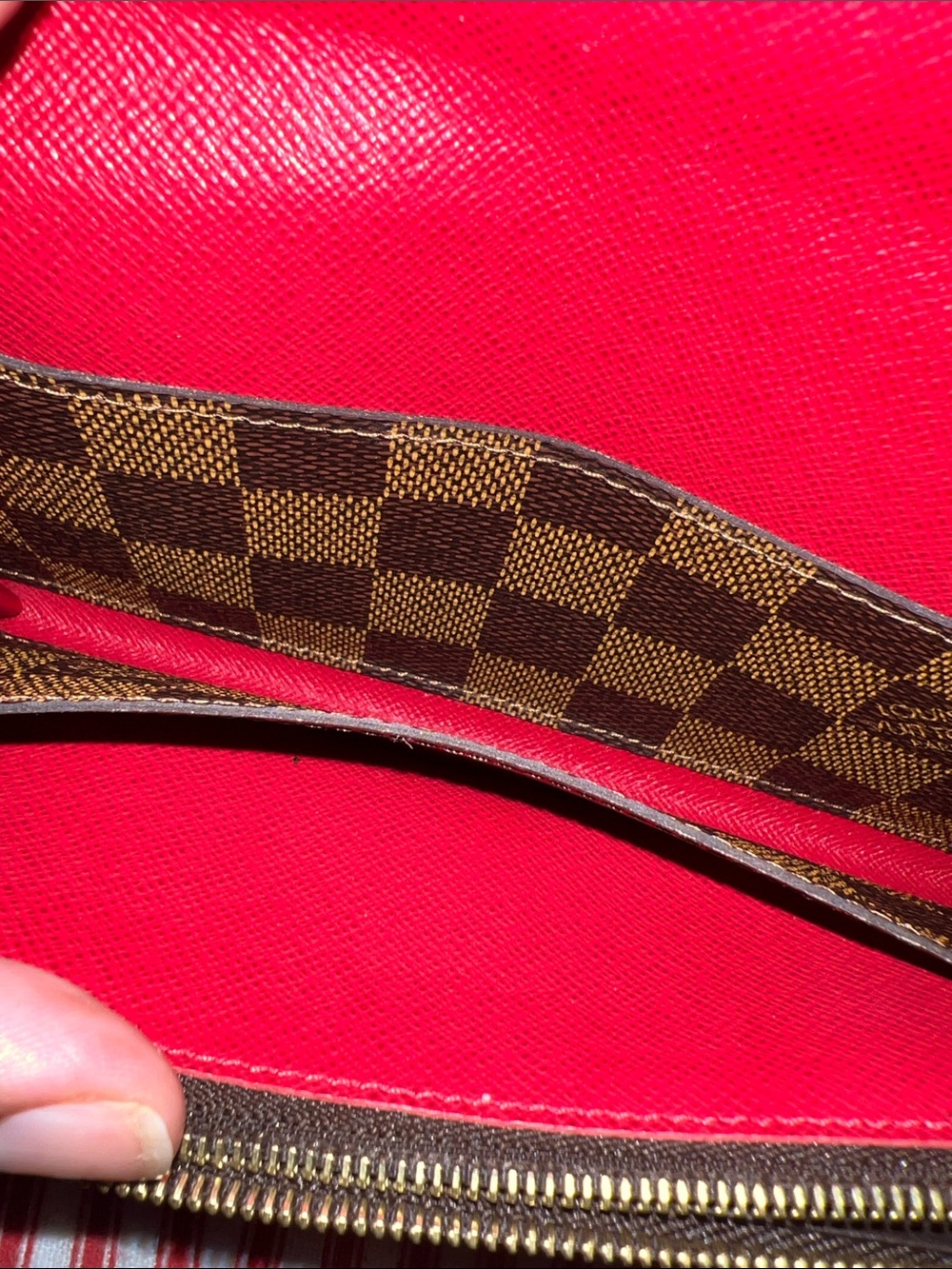 Louis Vuitton Damier Ebene Wallet with Red Snap - Picture 5 of 6